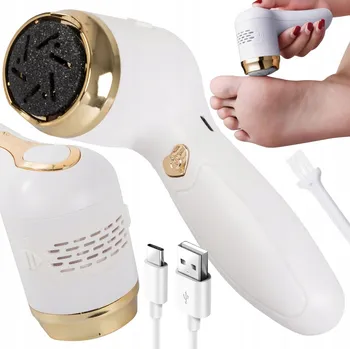 Pilník na patu Elektrický pilník na paty bezdrátový – účinné odstranění ztvrdlé kůže, 3 brusné kotouče, USB dobíjení
