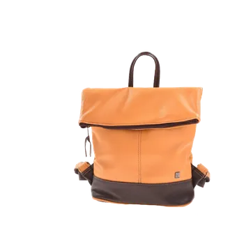 Městský batoh Dámský kožený ručně šitý batoh KUBÁT Irča | žluto-hnědý | 221394