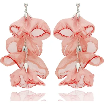 Náušnice Yvon Náušnice HEDVÁBNÉ KVĚTY - růžový sen v tanečním pohybu