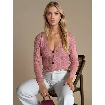 Dámský svetr Dámský svetr DSTREET MY1636 RŮŽOVÁ unisize