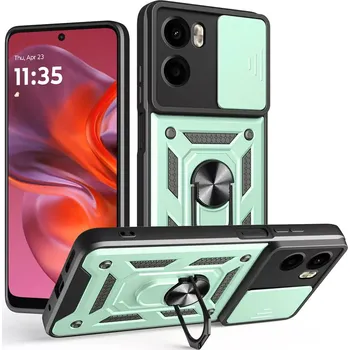 Pouzdro na mobilní telefon Kryt Motorola Moto G05 / E15, Techsuit CamShield Pro green