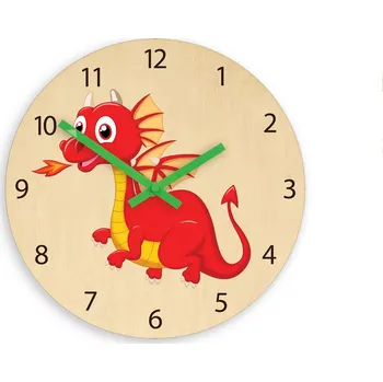 Hodiny Dětské nástěnné hodiny Ami Drak 30 cm vícebarevné