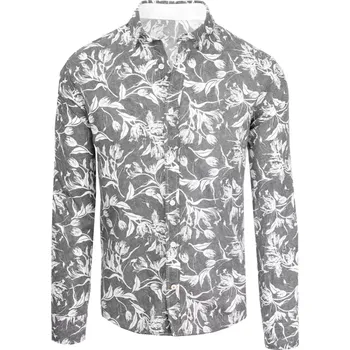 Pánská košile Pánská košile DSTREET DX2262 TMAVĚ ŠEDÁ M