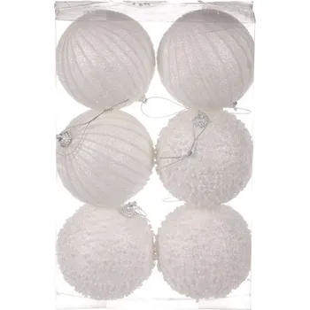 Vánoční dekorace Autronic Koule na stromek, polystyren, cena za 1 ks. Mix 2 druhů., sada 12 ks