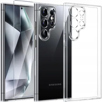 Pouzdro na mobilní telefon Pouzdro Průhledné 2mm pro Samsung Galaxy S24 Ultra [Clear,Wyspa] + Sklo 9H