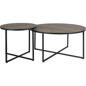 Konferenční stolek Textilomanie PALERMO I 50x45 cm, 80x40 cm sklo, kov hnědá