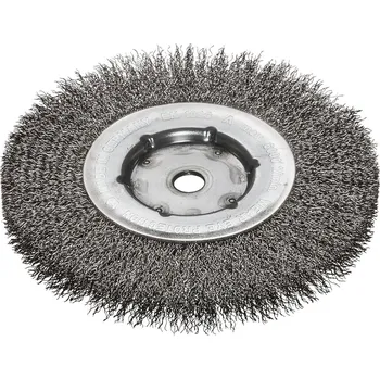 Drátěný kartáč Lessmann 340361 | Rotační kartáč jednořadý, nerezový drát zvlněný stolní bruska 150x50 / nerez 0,30