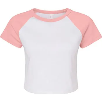 Dámské tričko Bella Dámské krátké triko BL1201 White-Pink M