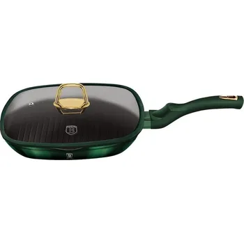 Pánev BERLINGERHAUS BERLINGERHAUS Pánev grilovací s poklicí a titanovým povrchem 28 cm Emerald Collection BH-6051