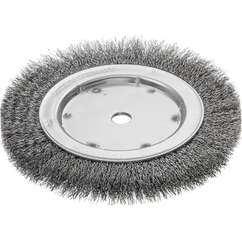 Drátěný kartáč Lessmann 360161 | Rotační kartáč jednořadý, ocelový drát zvlněný stolní bruska 200x100 / oceľ 0,30