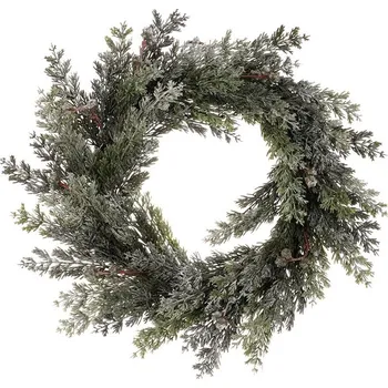 Floristika Autronic Věnec umělý - pr. 59 cm, túje se šiškami, zelený, sada 2 ks