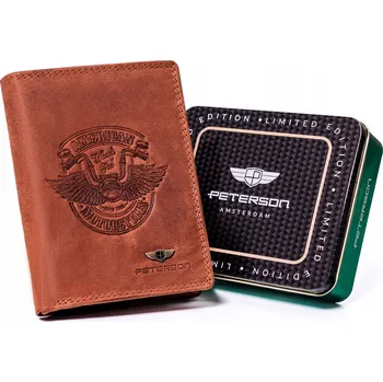 Peněženka Peterson peněženka z přírodní nubukové kůže hnědá - muž