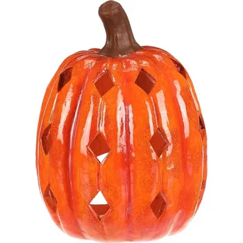 Svícen Autronic Dýně s otvory - keramika, na čaj. svíčku, oranžová, sada 2 ks