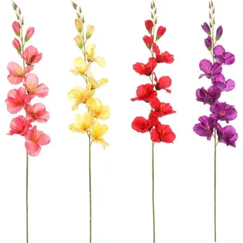 umělá květina Autronic Gladiola - umělá řezaná, mix 4 barev, cena za 1 ks, sada 12 ks