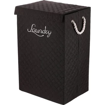 Koš na prádlo Autronic Koš prádelní - látkový s uchy, hranatý, černý