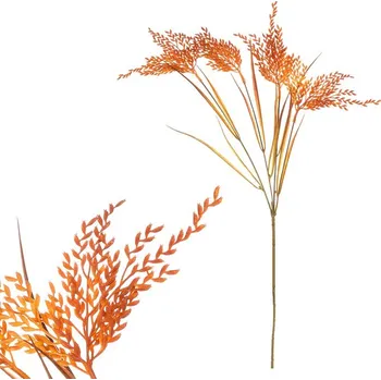 umělá květina Autronic Tráva s klasy - umělý trs, barva oranžová, sada 12 ks