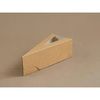 Jednorázové nádobí Bio krabička na 1 ks dortu hnědá MALÁ 15,5 x 6,5 x 5 cm