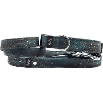 Obojek pro psa Obojek HAPPYZOO BY KIWLY softshell Zlaté třpytky na tmavé 4x37-56cm