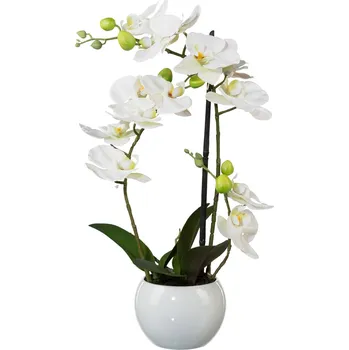 umělá květina Umělá Orchidej v květináči, 42 cm, bílá