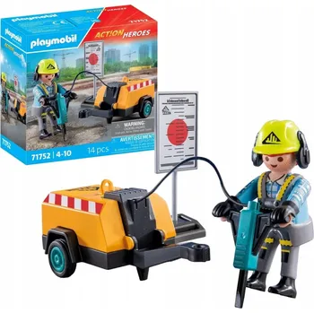 Stavebnice Playmobil Playmobil Stavební dělník s pneumatickým kladivem 71752