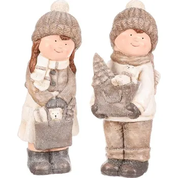 Vánoční dekorace Autronic Děti s dárky - magnesium, mix 2 druhů, cena za 1 ks, sada 2 ks