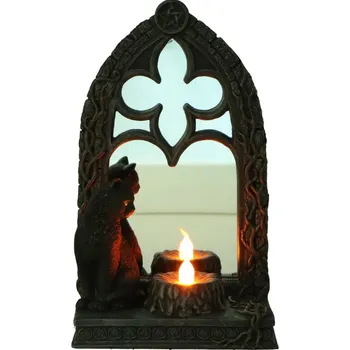 Lampička Svícen s kočkou a zrcadlem