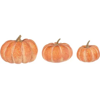 umělá květina Autronic Dýně plastová - mix velikostí, barva oranžová, cena za balení (3 ks), sada 4 ks