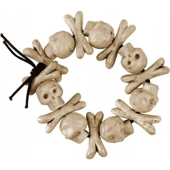 Náramek Náramek lebka a polyetylenová kost bílá jed