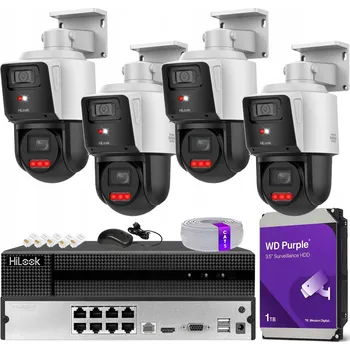 IP kamera Sada IP monitoringu 4 kamery TandemVu 4MPx+4MPx PTZ-4D-PRO PoE + 1TB