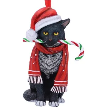 Luxusní ozdoba se Santa kočkou - design Lisa Parker