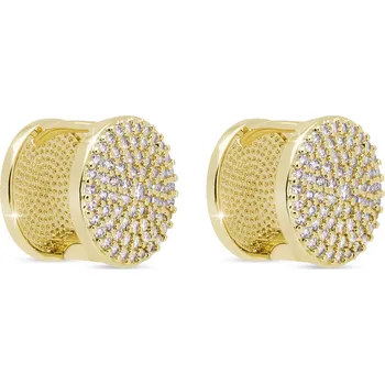Náušnice DUBAI 3838 Pozlacené kulaté náušnice s čirými zirkony Ellami