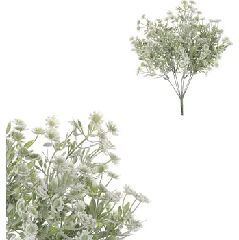 umělá květina Autronic Zeleň kvetoucí - umělý trs, zeleno-bílý, sada 6 ks