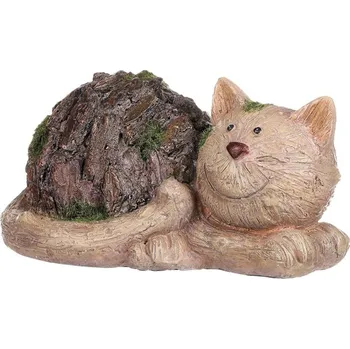 Autronic Kočka - figurka z magnesia, imitace dřeva, sada 2 ks