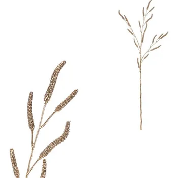 umělá květina Autronic Bříza - umělá větev s jehnědami, barva zlatá, sada 6 ks