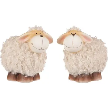 Vánoční ozdoba Autronic Ovečka - keramická figurka, mix 2 druhů, cena za 1 ks, sada 4 ks