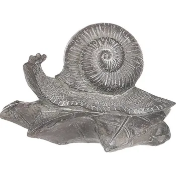 Autronic Šnek na listu - polyresinová dekorace, barva šedá, sada 6 ks