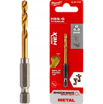 Vrták Vrták do kovu Milwaukee HSS-G 4,2 mm 1/4'' HEX 74 mm