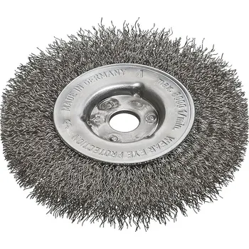 Lessmann 320341 | Rotační kartáč jednořadý, nerezový drát zvlněný stolní bruska 100x30 / nerez 0,20