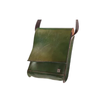 Kabelka Kožená ručně vyrobená Mošnička KUBÁT | zelená | 51782B