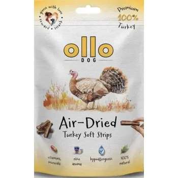 Pamlsek pro psa Ollo Air Dried Turkey Strips sušené měkké proužky z krůtího masa pro psa 80g
