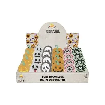 Party dekorace Svíticí LED prsten - prstýnek - mix - Halloween - 3 cm