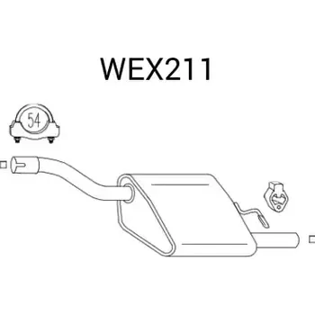 Zadní díl výfuku QWP Zadní tlumič výfuku QWP WEX211