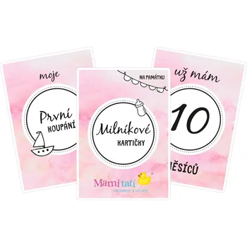 Samolepící dekorace Mamitati Dětské milníkové kartičky GIRL - růžové