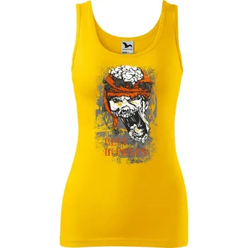 Dámské tílko s potiskem Rest in pieces Velikost: S, Barva: Žlutá