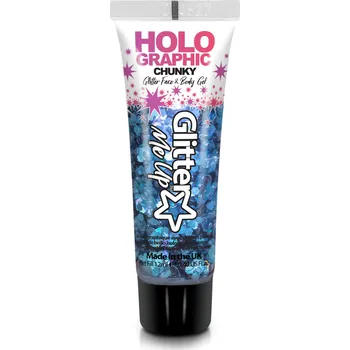 Speciální výtvarná barva PaintGlow Glitrový gel holografický Chunky Cosmic blue- modrý 12 ml