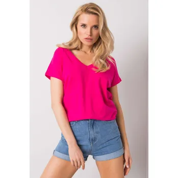 BASIC FEEL GOOD Dámské tričko s výstřihem Ariel fuchsiové Velikost: XL