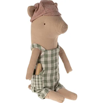 Hračka Maileg Lněné prasátko v letní čepičce Maileg Pig - Boy