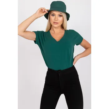 Dámské tričko BASIC FEEL GOOD Dámské tričko s výstřihem Ariel tmavě zelené Velikost: M