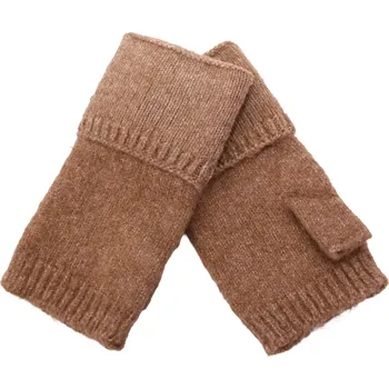Čepice Pletené návleky na ruce v barvě camel velikost uni