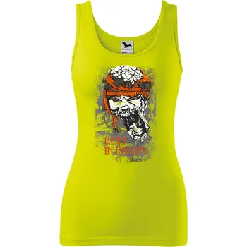 Dámské tílko s potiskem Rest in pieces Velikost: XS, Barva: Limetková